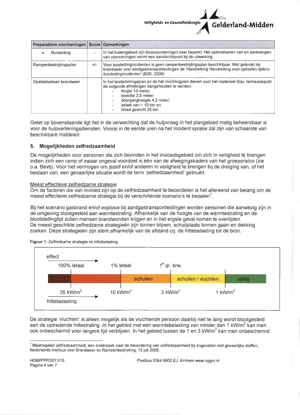 Wel gebruikt de brandweer voor aardgastransportleidingen de 'Handreiking Handreiking voor optreden tijdens buisleidingincidenten' (BZK, 2006) In het bestemmingsplan en de het inrichtingplan dienen