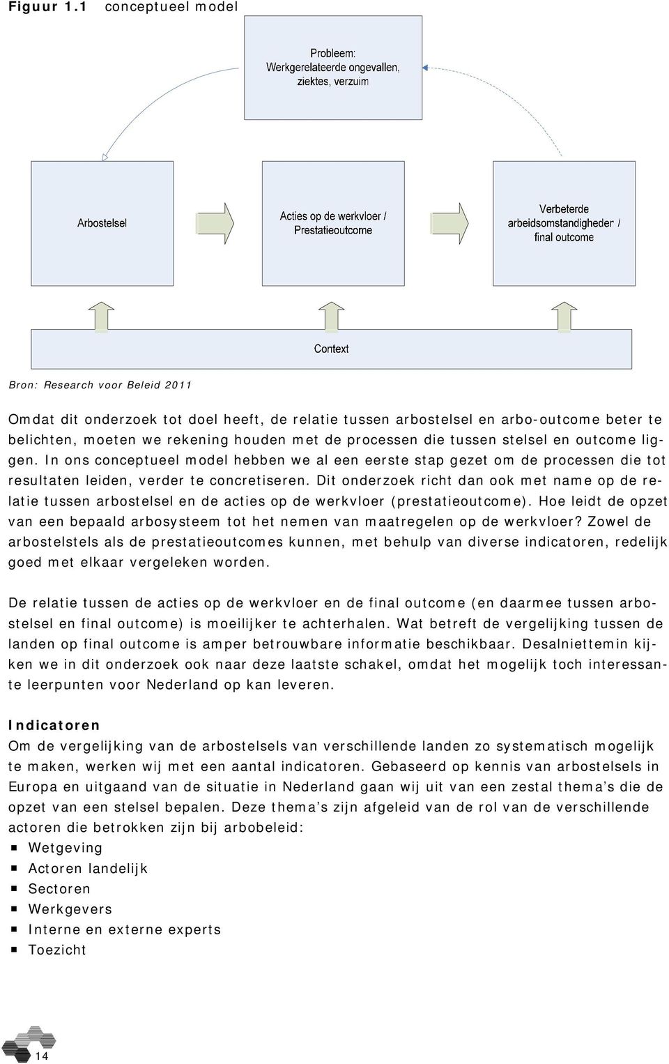 die tussen stelsel en outcome liggen. In ons conceptueel model hebben we al een eerste stap gezet om de processen die tot resultaten leiden, verder te concretiseren.