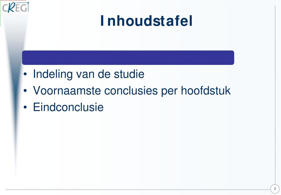 Voornaamste conclusies