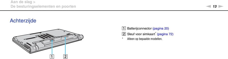 Batterijconnector (pagina 20) B Sleuf