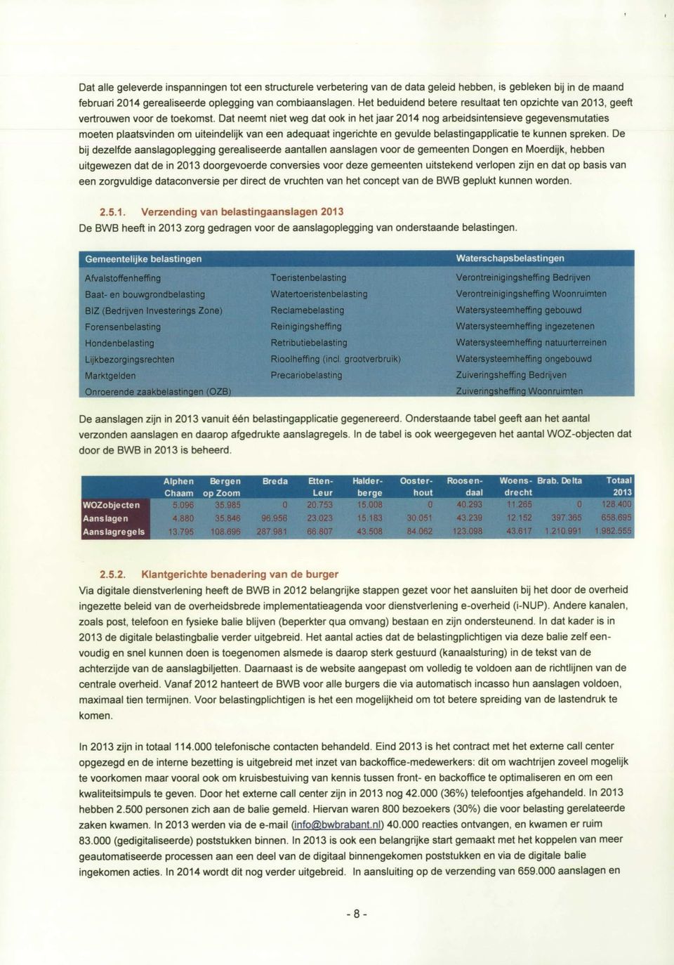 Dat neemt niet weg dat ook in het jaar 2014 nog arbeidsintensieve gegevensmutaties moeten plaatsvinden om uiteindelijk van een adequaat ingerichte en gevulde belastingapplicatie te kunnen spreken.