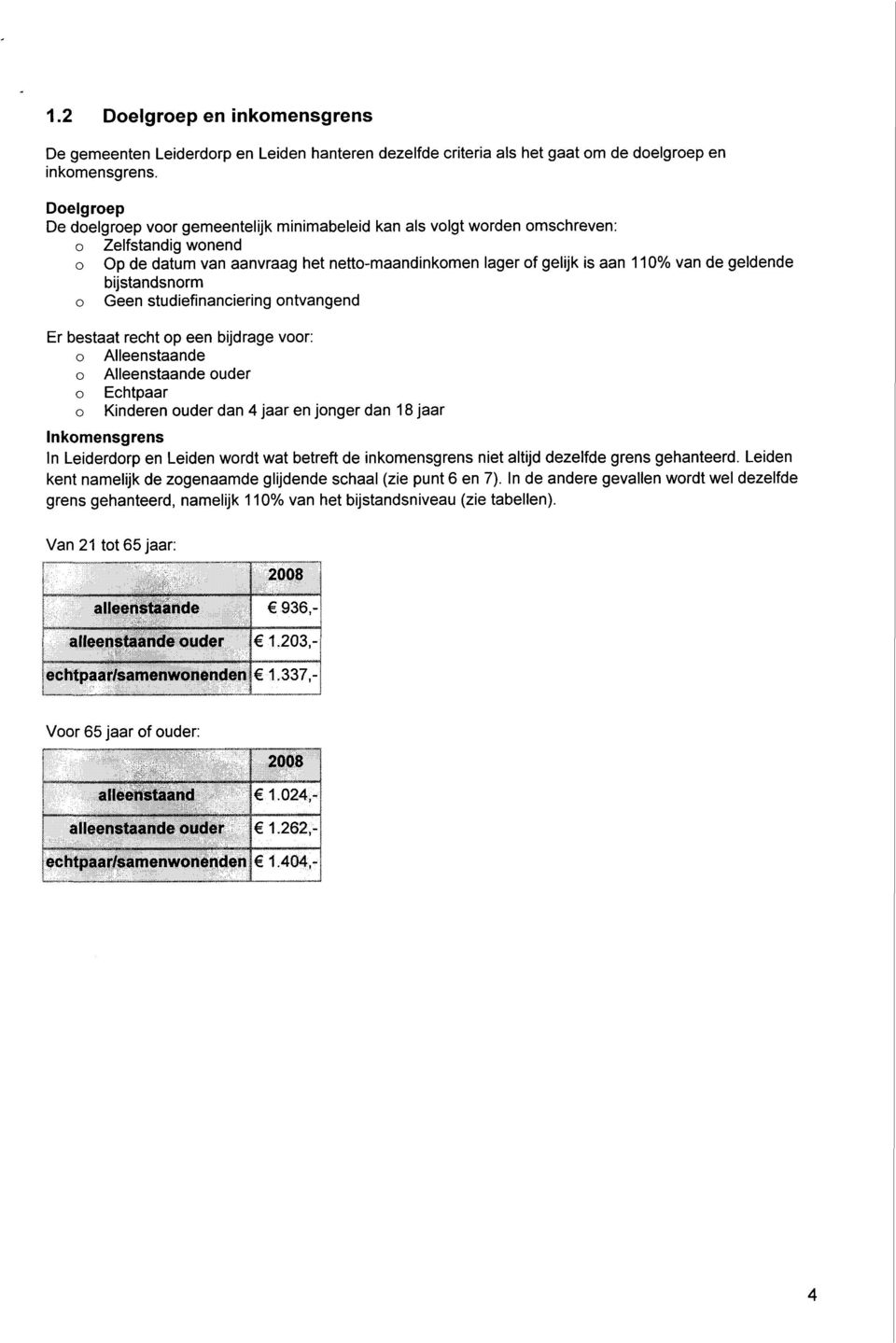 geldende bijstandsnorm o Geen studiefinanciering ontvangend Er bestaat recht op een bijdrage voor: o Alleenstaande o Alleenstaande ouder o Echtpaar o Kinderen ouder dan 4 jaar en jonger dan 18 jaar