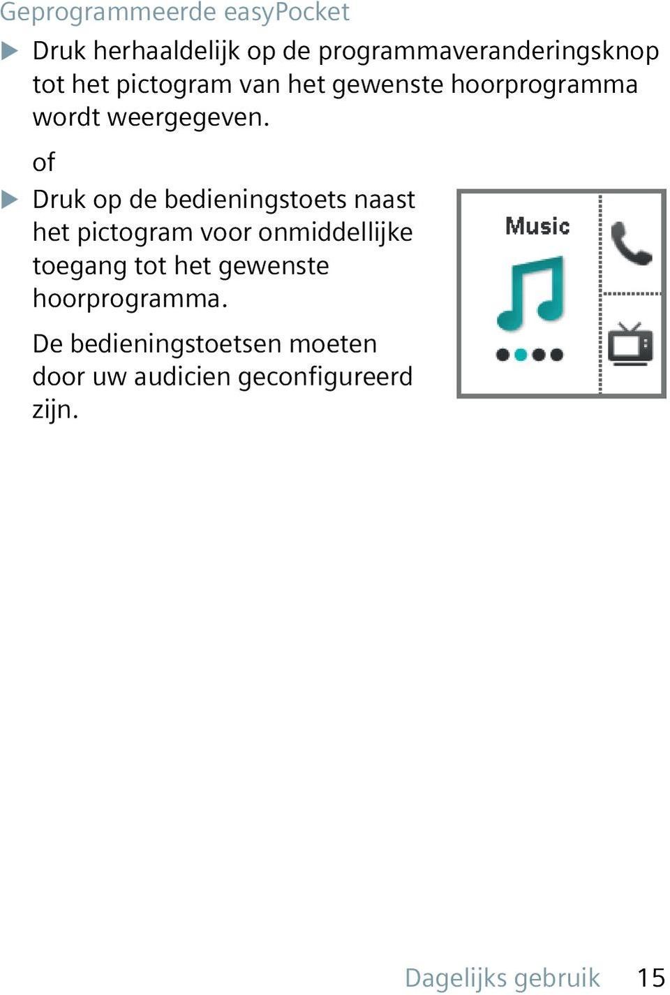 of XXDruk op de bedieningstoets naast het pictogram voor onmiddellijke toegang tot het