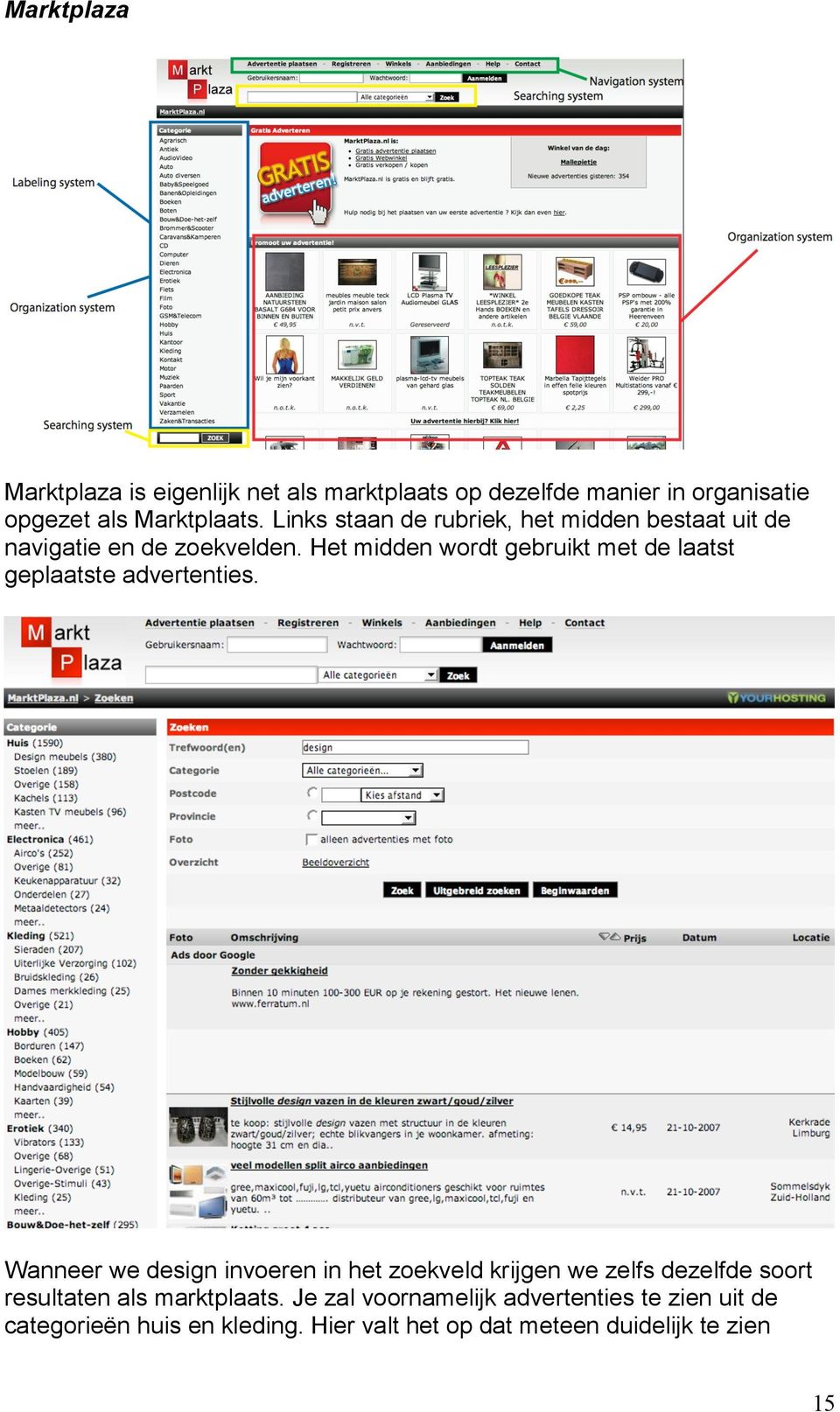 Het midden wordt gebruikt met de laatst geplaatste advertenties.