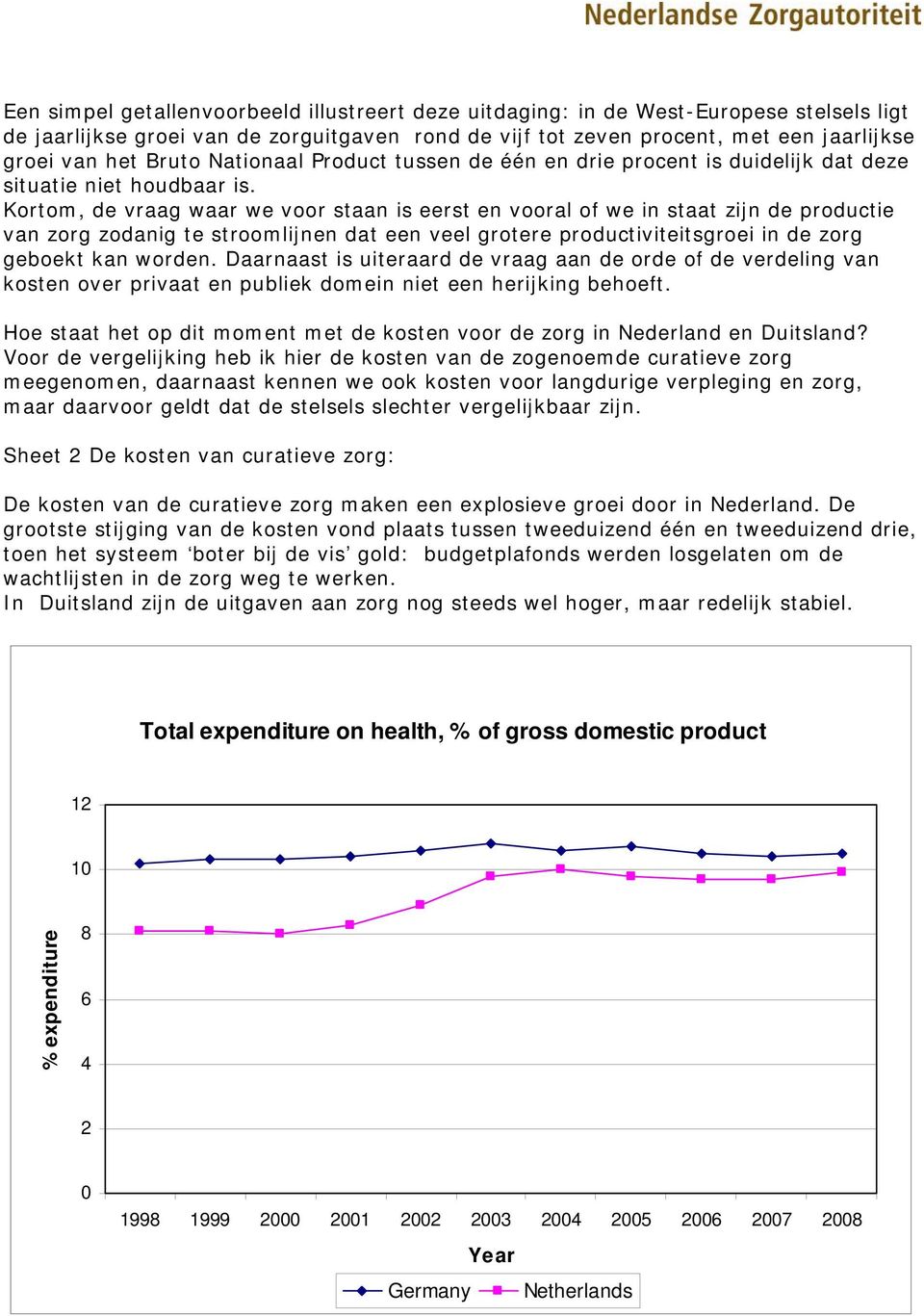 Kortom, de vraag waar we voor staan is eerst en vooral of we in staat zijn de productie van zorg zodanig te stroomlijnen dat een veel grotere productiviteitsgroei in de zorg geboekt kan worden.