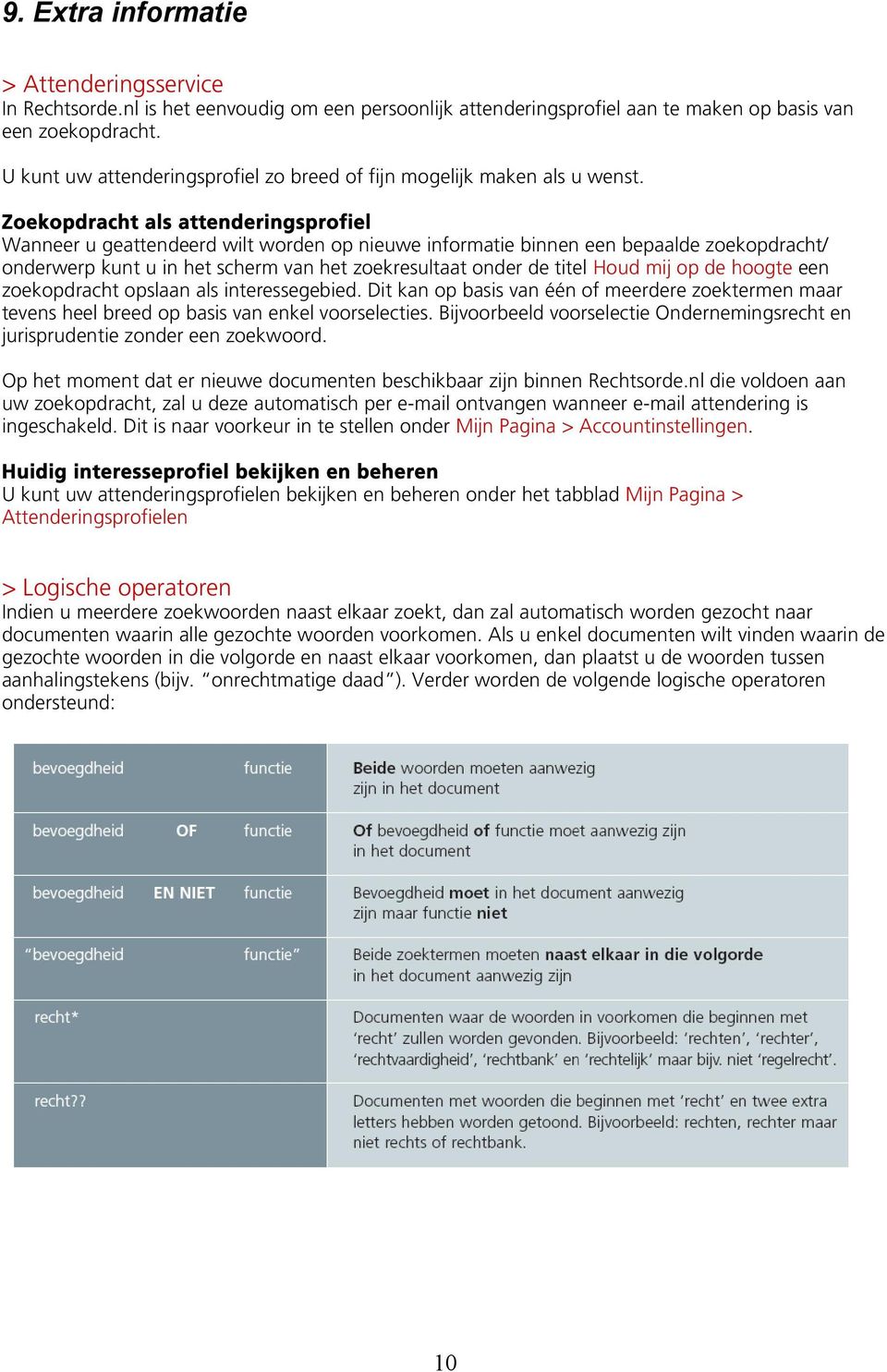 Zoekopdracht als attenderingsprofiel Wanneer u geattendeerd wilt worden op nieuwe informatie binnen een bepaalde zoekopdracht/ onderwerp kunt u in het scherm van het zoekresultaat onder de titel Houd