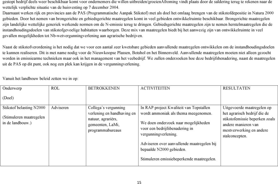 Door het nemen van brongerichte en gebiedsgerichte maatregelen komt in veel gebieden ontwikkelruimte beschikbaar.