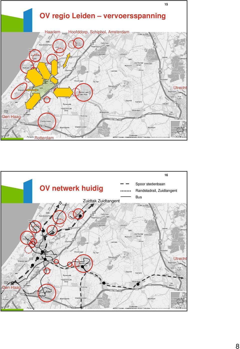 Rotterdam 16 OV netwerk huidig Zuidtak Zuidtangent