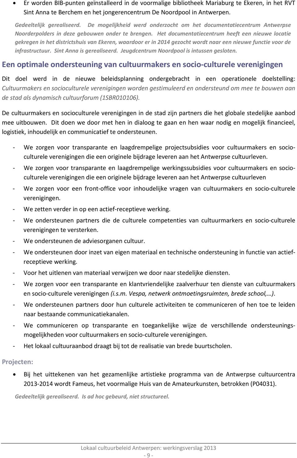 Het documentatiecentrum heeft een nieuwe locatie gekregen in het districtshuis van Ekeren, waardoor er in 2014 gezocht wordt naar een nieuwe functie voor de infrastructuur. Sint Anna is gerealiseerd.