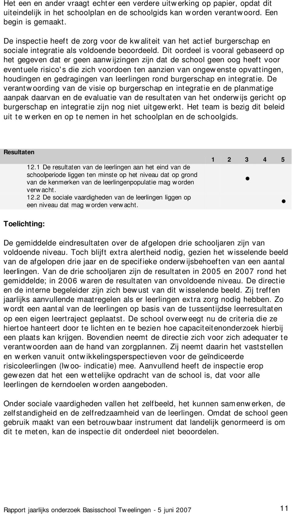 Dit oordeel is vooral gebaseerd op het gegeven dat er geen aanwijzingen zijn dat de school geen oog heeft voor eventuele risico's die zich voordoen ten aanzien van ongewenste opvattingen, houdingen