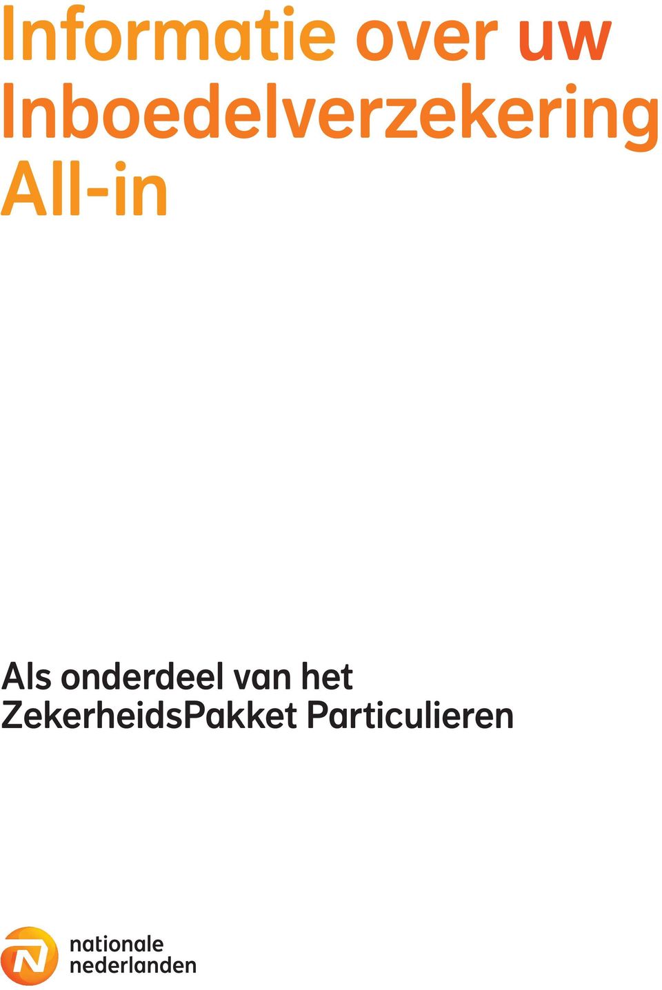 All-in Als onderdeel van