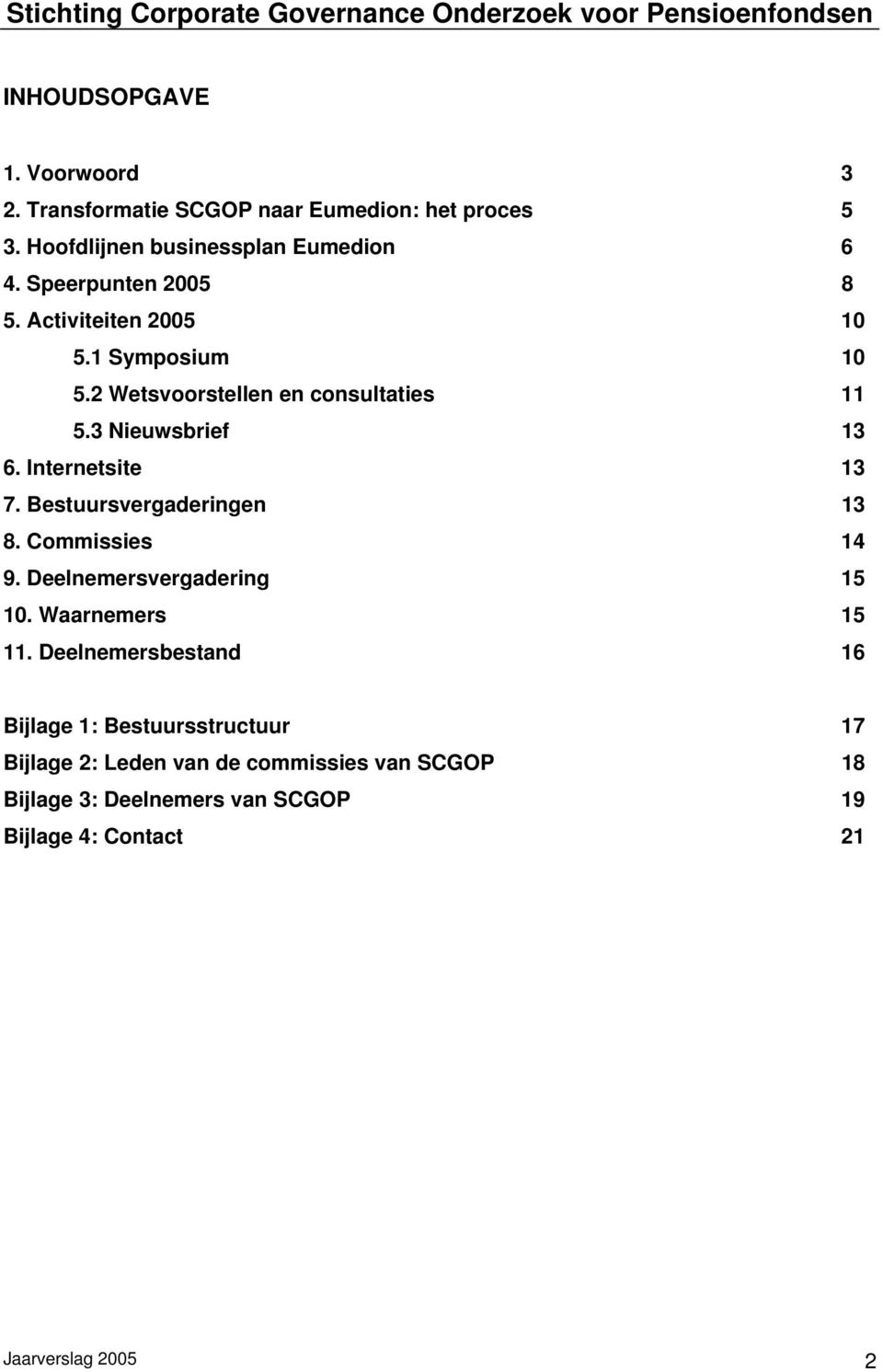 Internetsite 13 7. Bestuursvergaderingen 13 8. Commissies 14 9. Deelnemersvergadering 15 10. Waarnemers 15 11.