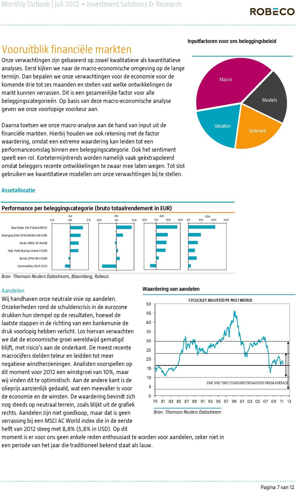 Dit is een gezamenlijke factor voor alle beleggingscategorieën. Op basis van deze macro-economische analyse geven we onze voorlopige voorkeur aan.