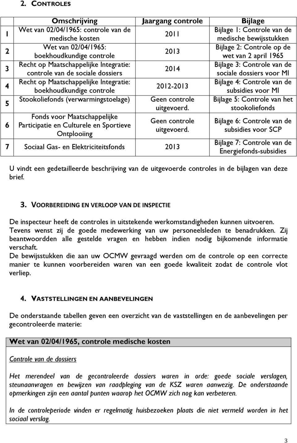 de 2013 boekhoudkundige controle wet van 2 april 1965 Recht op Maatschappelijke Integratie: Bijlage 3: Controle van de 2014 controle van de sociale dossiers sociale dossiers voor MI Recht op