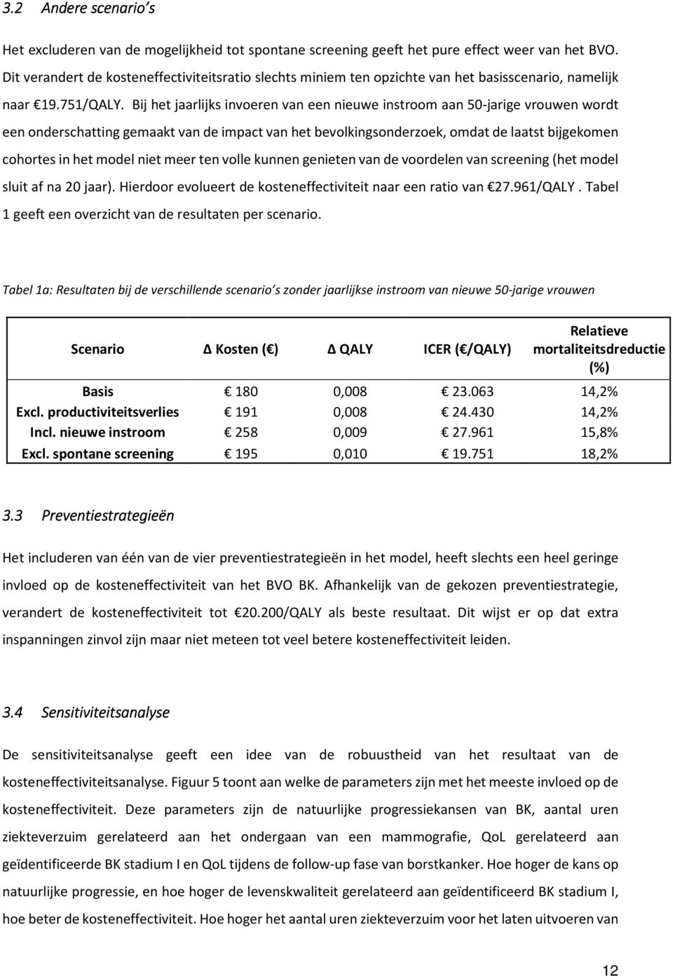 Bij het jaarlijks invoeren van een nieuwe instroom aan 50-jarige vrouwen wordt een onderschatting gemaakt van de impact van het bevolkingsonderzoek, omdat de laatst bijgekomen cohortes in het model