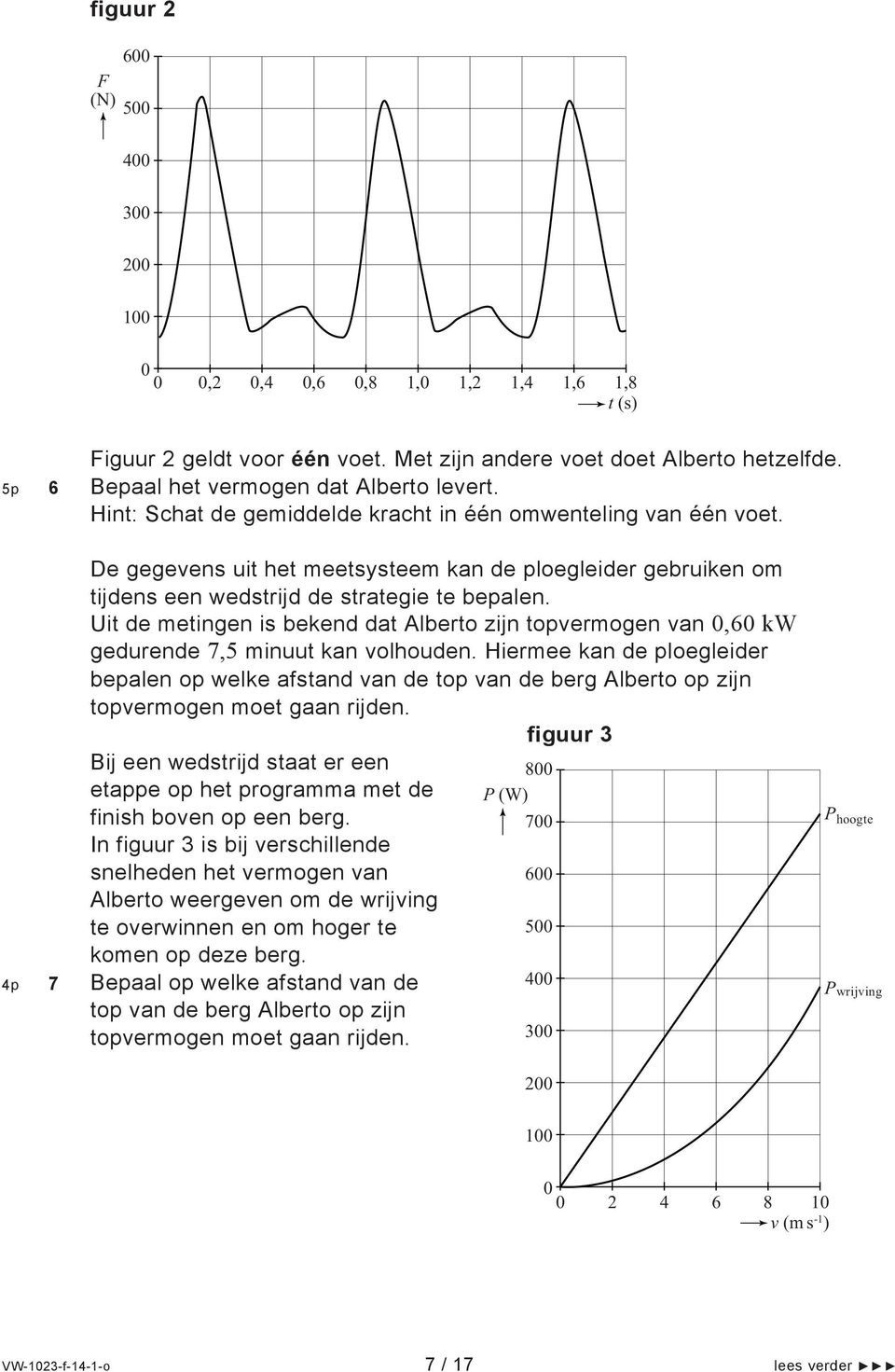 Uit de metingen is bekend dat Alberto zijn topvermogen van,6 kw gedurende 7,5 minuut kan volhouden.