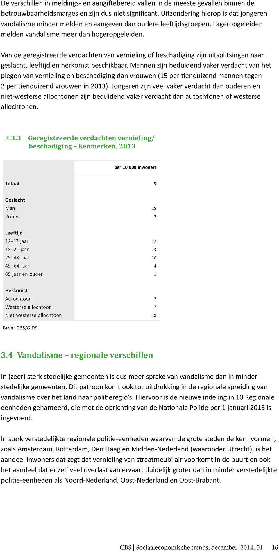 Van de geregistreerde verdachten van vernieling of beschadiging zijn uitsplitsingen naar geslacht, leeftijd en herkomst beschikbaar.