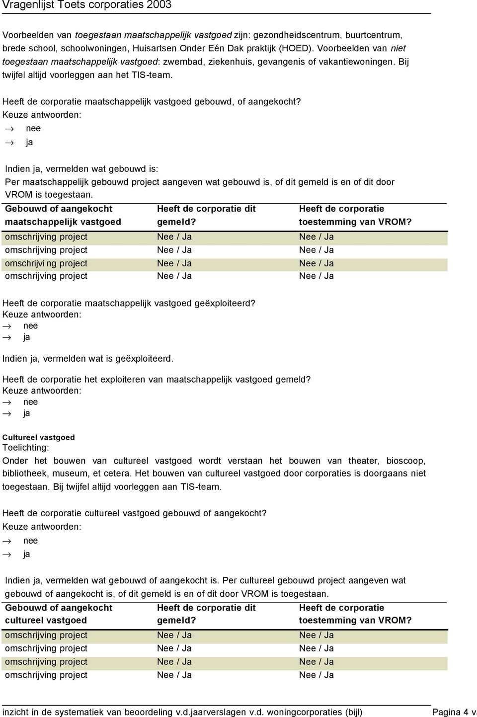 Heeft de corporatie maatschappelijk vastgoed gebouwd, of aangekocht?