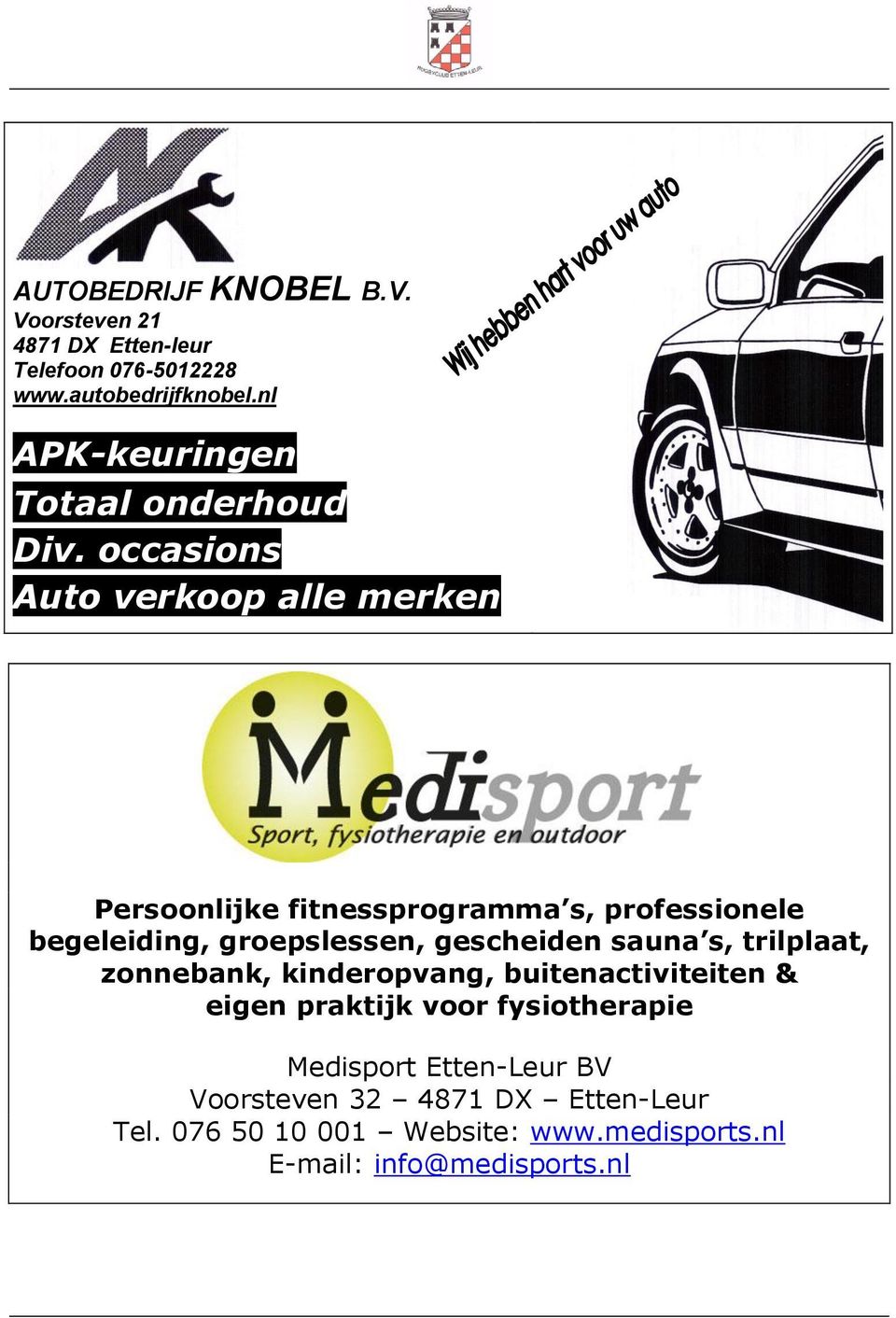 occasions Auto verkoop alle merken Persoonlijke fitnessprogramma s, professionele begeleiding, groepslessen, gescheiden