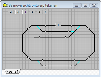 Baanontwerp tekenen Ga naar: Onderhouden>>Baan definities>>baanontwerp Baanoverzicht: ontwerp tekenen wordt zichtbaar met alle blokken geparkeerd aan de bovenrand Tekenen mbv het window Tool: