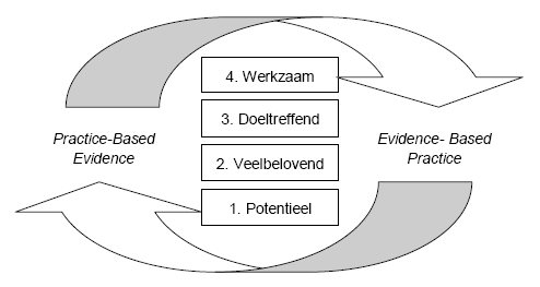 Figuur 1. De effectladder in de kwaliteitsontwikkeling van de praktijk (Veerman & Van Yperen, 2008, p.