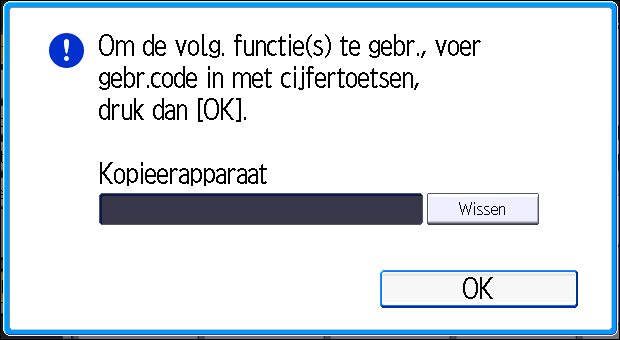 Inloggen op het apparaat Inloggen op het apparaat Wanneer het verificatiescherm wordt weergegeven Als Basisverificatie, Windows-verificatie of LDAP-verificatie actief is, verschijnt het