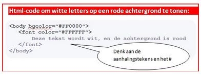 font-tag. Achtergrond in kleur Je kunt de achtergrond van je webpagina een kleur geven met het bgcolor attribuut.