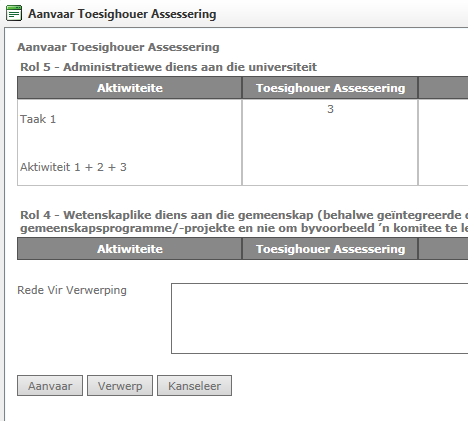 1 1. Vertoon die toesighouerassessering vir die bepaalde taak. 2.