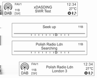 118 Infotainmentsysteem (7) Knop INFORMATIE [INFO] Bekijk de informatie voor de uitgezonden radio- of DAB-zenders.