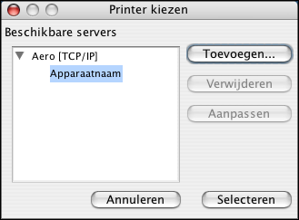 COLORWISE PRO TOOLS 22 5 Klik op OK terwijl de apparaatnaam is geselecteerd in de lijst Apparaten. De Fiery Color Server wordt weergegeven in de lijst met beschikbare servers.