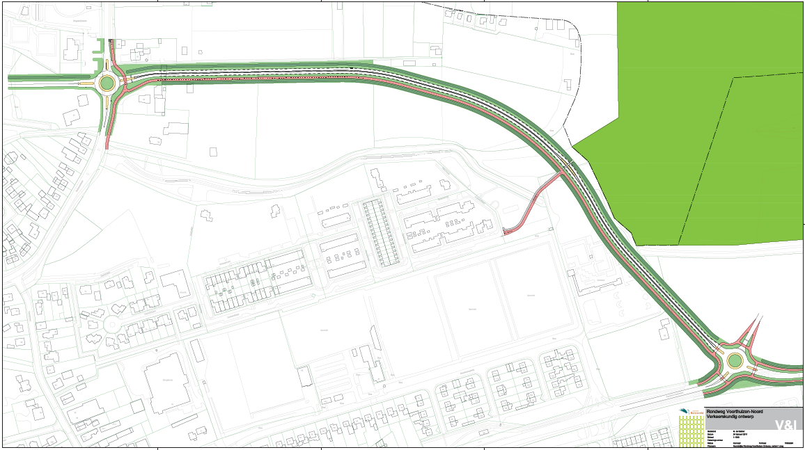 4. Noordelijke rondweg 4.1 Ligging De geplande ligging van de noordelijke Rondweg is in onderstaande figuur weergegeven. Figuur 1: geplande ligging van de noordelijke Rondweg 4.