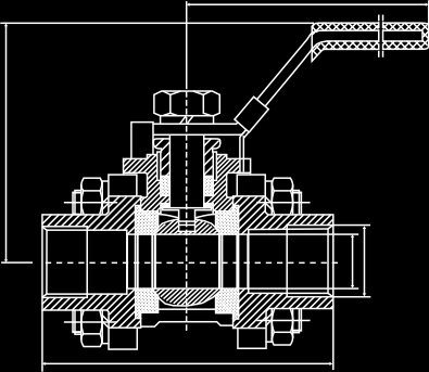 A K O G E L K R A A N 2 - D E L I G B I N N E N / B I N N E N D R A A D W P= 63 BAR / B A L L VALVE 2 - P I E C E I N S I D E T H R E A D E D, F U L L B O R E W P= 63 BAR Inch + (G) D L H A Kg 0,25"