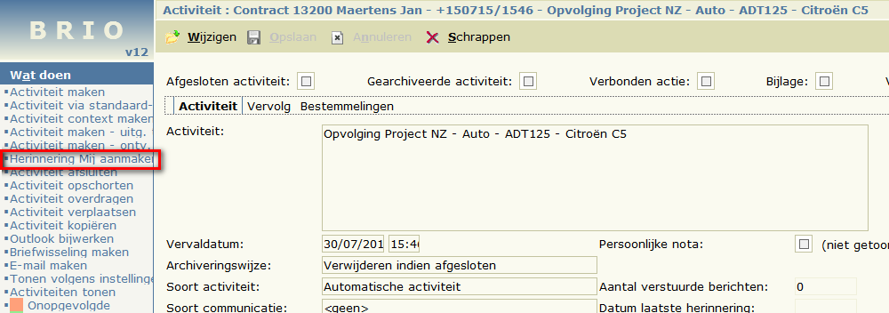 7 Automatische activiteiten gekoppeld aan contracten 7.1 Wat zijn automatische activiteiten?