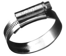 Wormschroef slangklem JCS Hi-Grip RVS Band, huis en schroef vervaardigd uit RVS 304, EN 58, DIN 1.4301. Bandbreedte 13 mm.