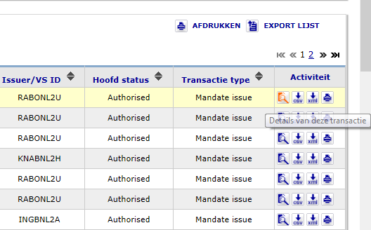 Authorised). Dit ziet u ook in de volgende afbeelding.