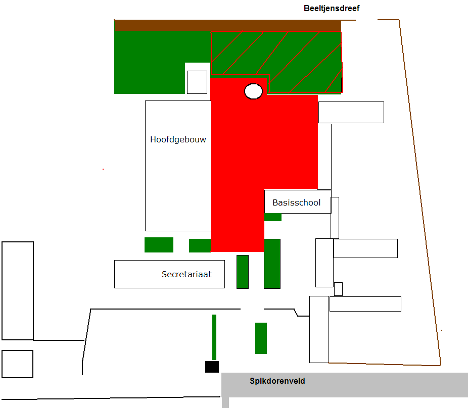 2 1 3 1 de verharde buitenspeelplaats: daarvan mag je altijd van gebruikmaken tijdens de pauzes.