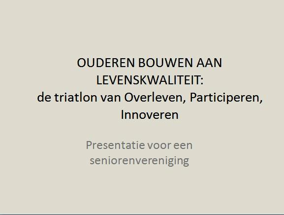 aanduiding te gaan) en typ daar Presentatie voor een seniorenvereniging. 8. Bekijk de diaminiatuur op het tabblad Dia's.