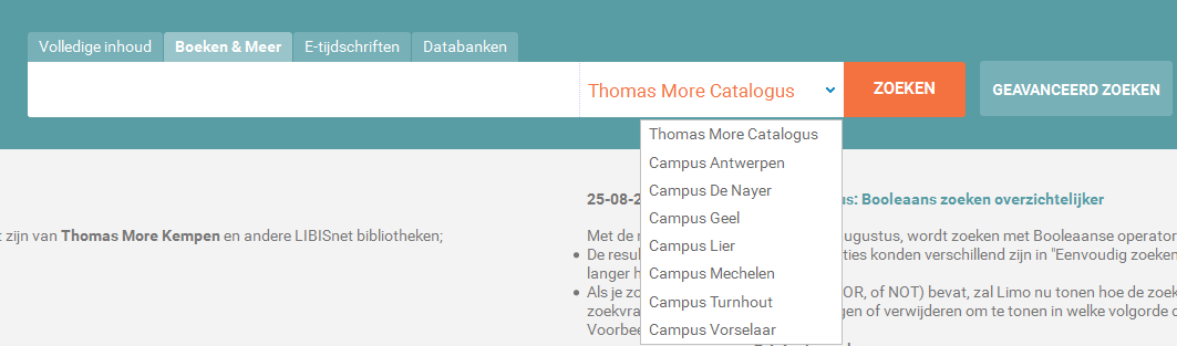 Zoeken Als je de tab Boeken & meer hebt