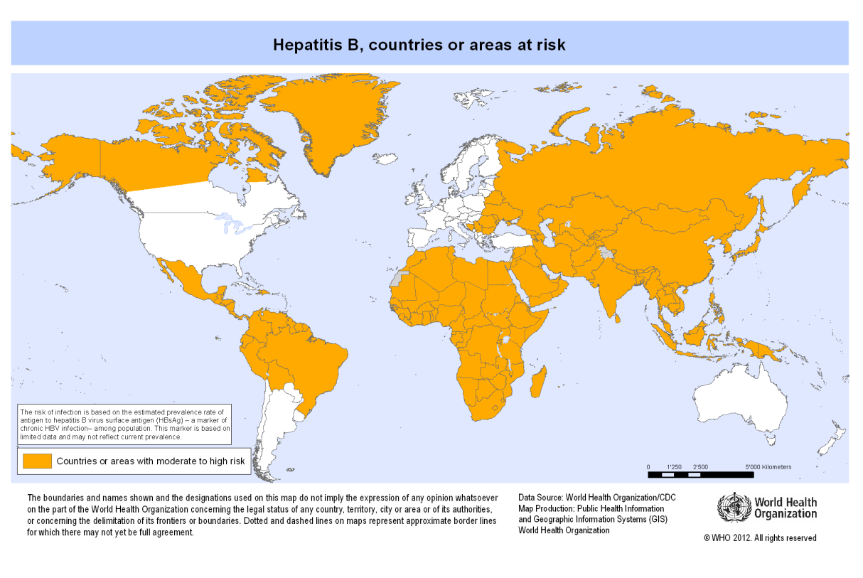 HEPATITIS B http://www.who.int/ith/en/ Disease Distribution Maps Reproduced, by permission, from: International travel and health.
