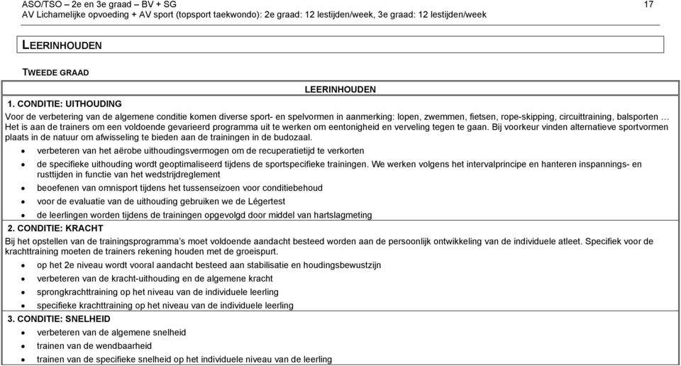 trainers om een voldoende gevarieerd programma uit te werken om eentonigheid en verveling tegen te gaan.