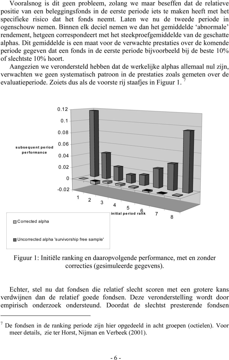 Dit gemiddelde is een maat voor de verwachte prestaties over de komende periode gegeven dat een fonds in de eerste periode bijvoorbeeld bij de beste 10% of slechtste 10% hoort.