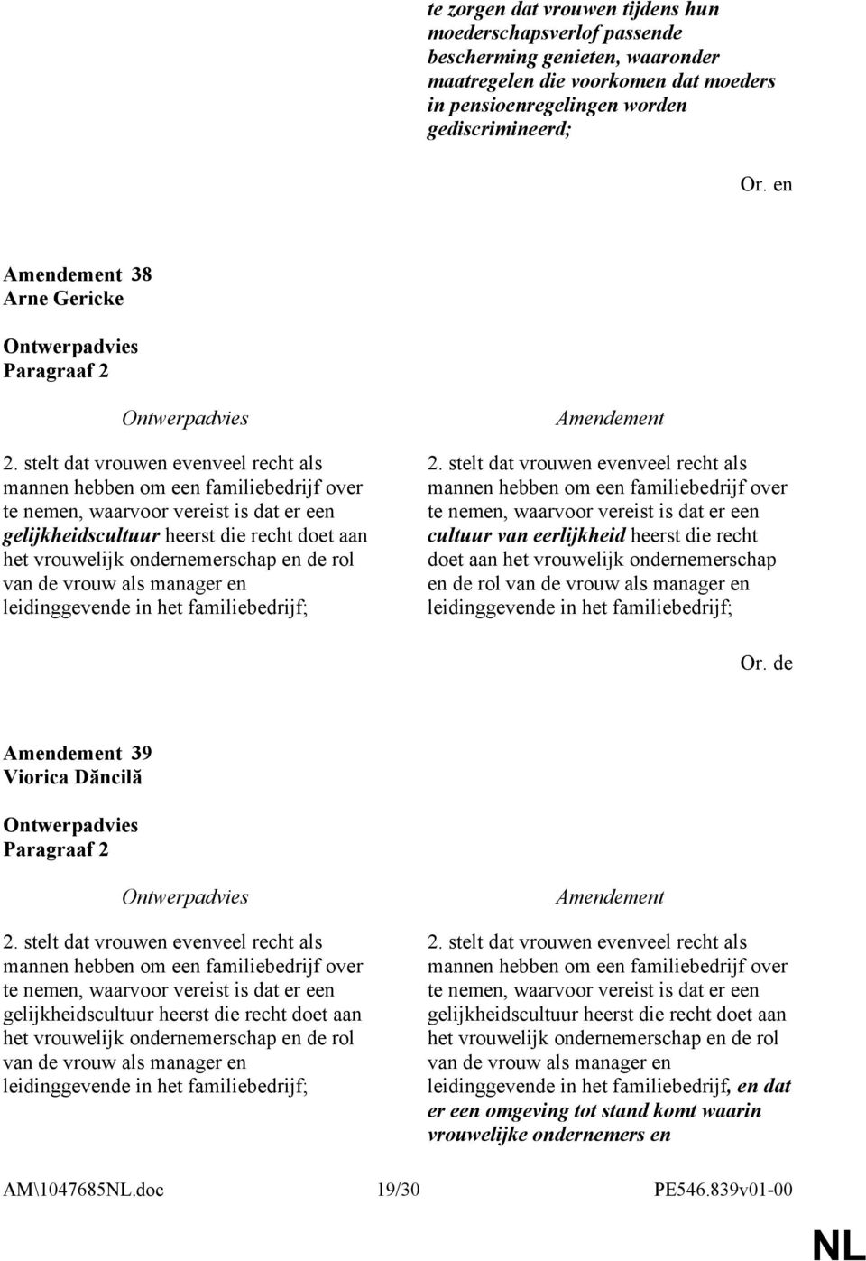 stelt dat vrouwen evenveel recht als mannen hebben om een familiebedrijf over te nemen, waarvoor vereist is dat er een gelijkheidscultuur heerst die recht doet aan het vrouwelijk ondernemerschap en