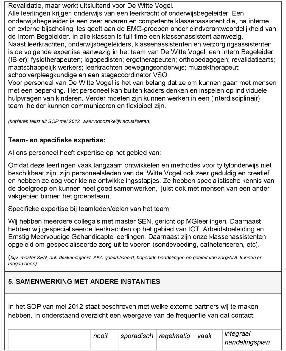 In alle klassen is full-time een klassenassistent aanwezig.