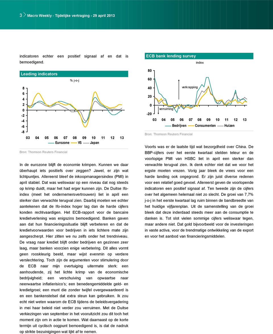 Kunnen we daar überhaupt iets positiefs over zeggen? Jawel, er zijn wat lichtpuntjes. Allereerst bleef de inkoopmanagersindex (PMI) in april stabiel.