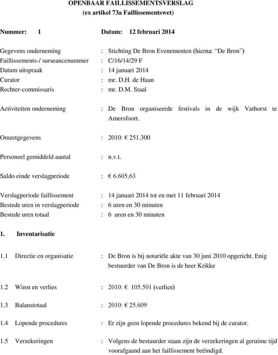 300 Personeel gemiddeld aantal : n.v.t. Saldo einde verslagperiode : 6.