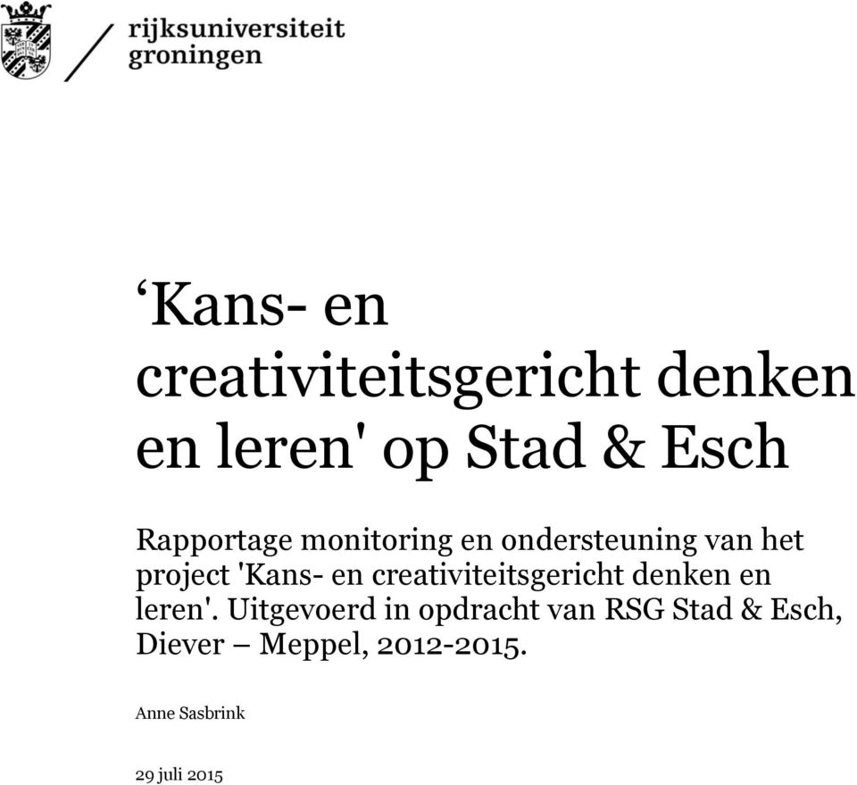 creativiteitsgericht denken en leren'.