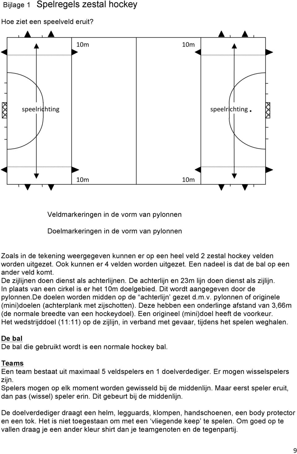 Ook kunnen er 4 velden worden uitgezet. Een nadeel is dat de bal op een ander veld komt. De zijlijnen doen dienst als achterlijnen. De achterlijn en 23m lijn doen dienst als zijlijn.