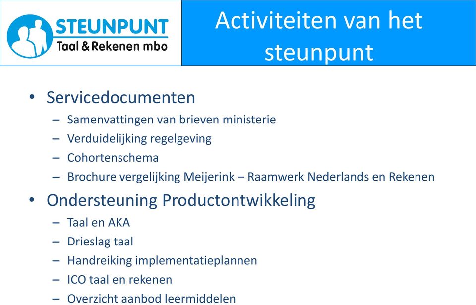 Meijerink Raamwerk Nederlands en Rekenen Ondersteuning Productontwikkeling Taal en