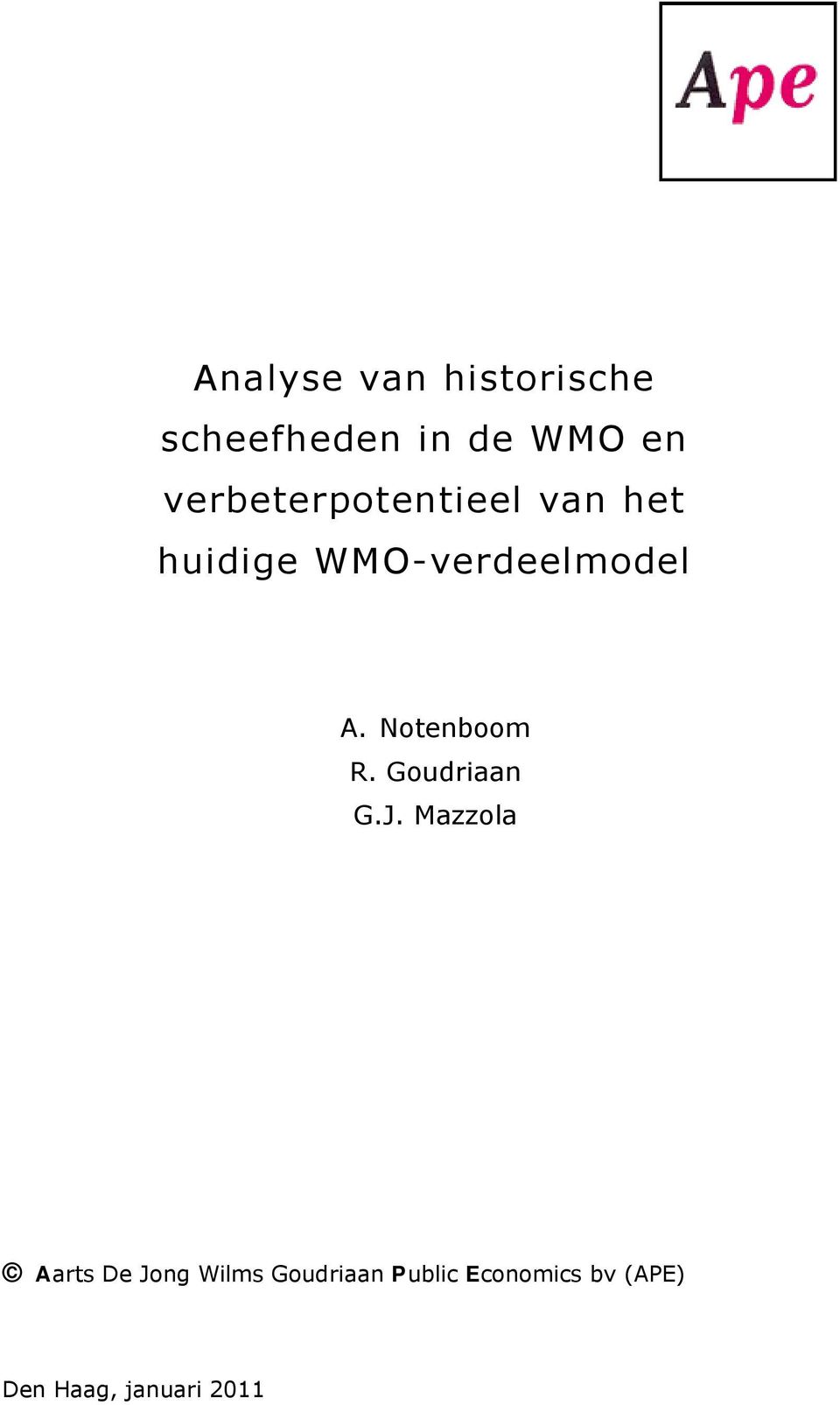 verbeterpotentieel van het huidige WMO-verdeelmodel A.