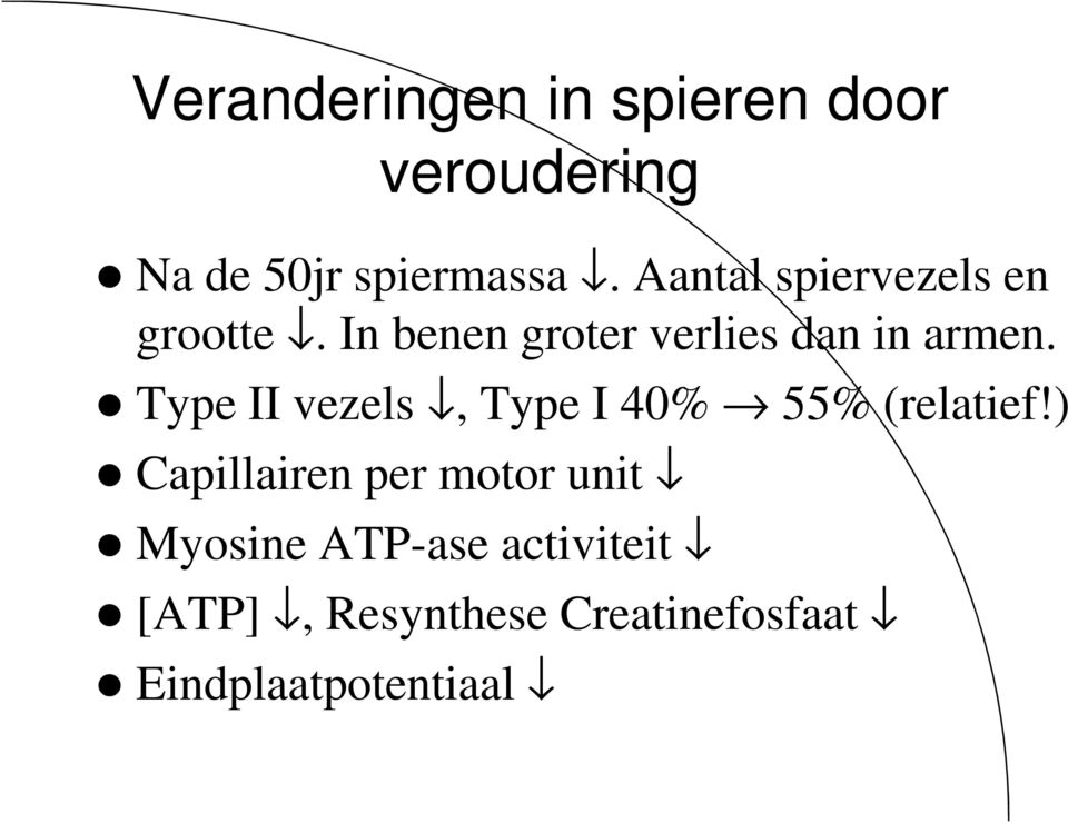 Type II vezels, Type I 40% 55% (relatief!